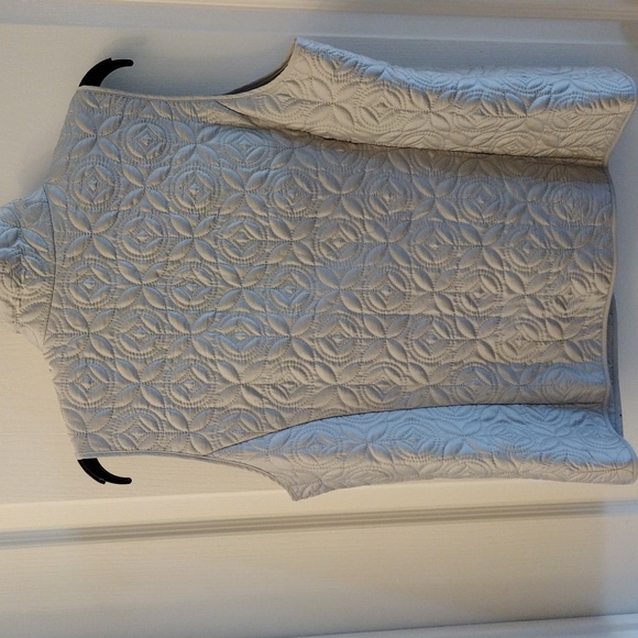 Allison Daley Women's Light Grey Quilted Vest, Size 10 Petite. - Picture 6 of 11